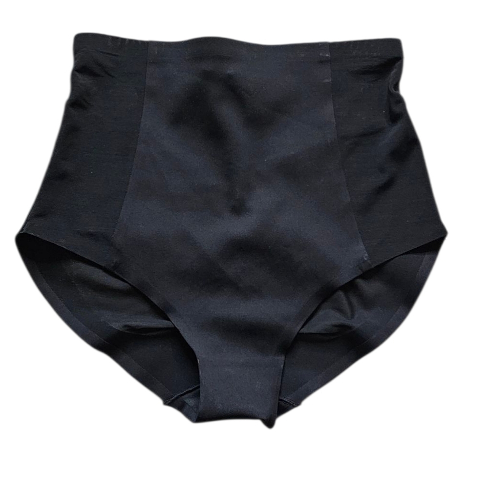 Nicole Miller Black Mesh High-waist Brief Shapewear w Ruched Bootie size large